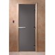Дверь стеклянная DoorWood 800*2000 "Затмение" стекло графит матовый 8 мм, коробка ольха, ручка алюминий/дерево